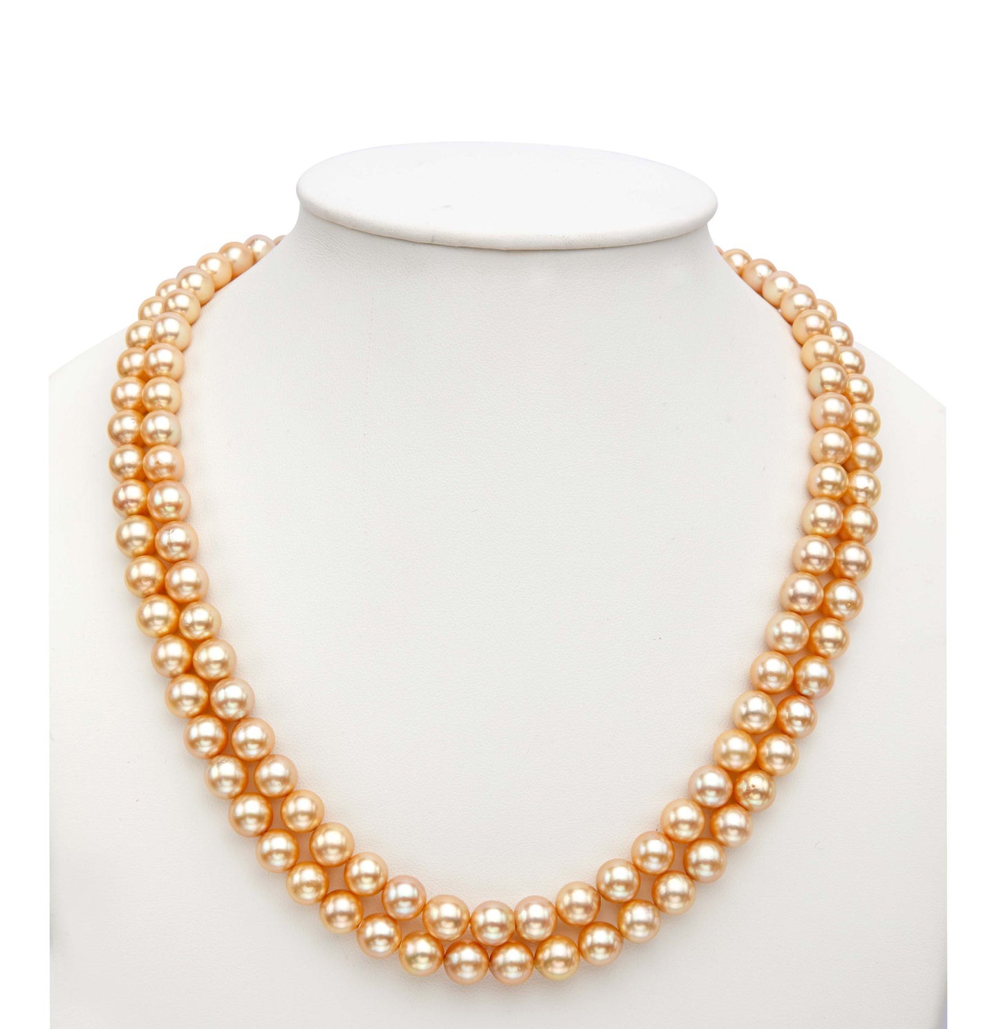 Grading Golden Round Saltwater Akoya Pearls Necklace Set - AA Quality