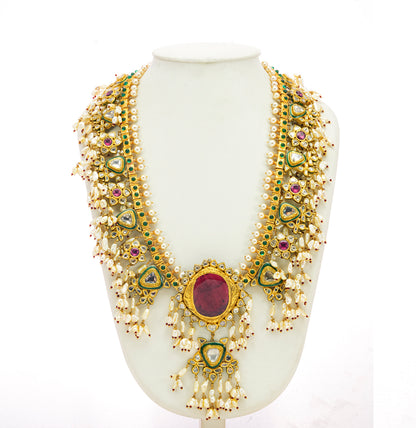 Striking Polki  Kundan Guttapusalu Necklace Set
