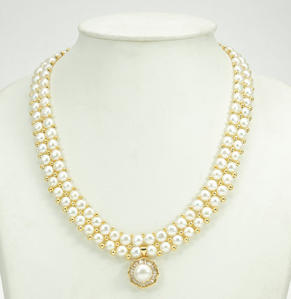 Precious Fancy Button Freshwater Pearl Necklace Set