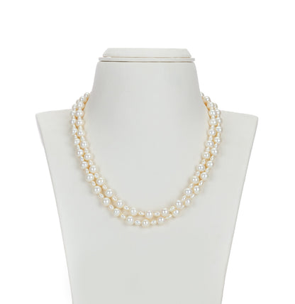 7.0-8.0mm White Fancy Freshwater Pearl Necklace Set - AA Quality