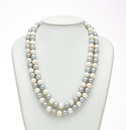 8.0-9.0mm Near Round Multicolor Freshwater Pearl Necklace Set - AA Quality