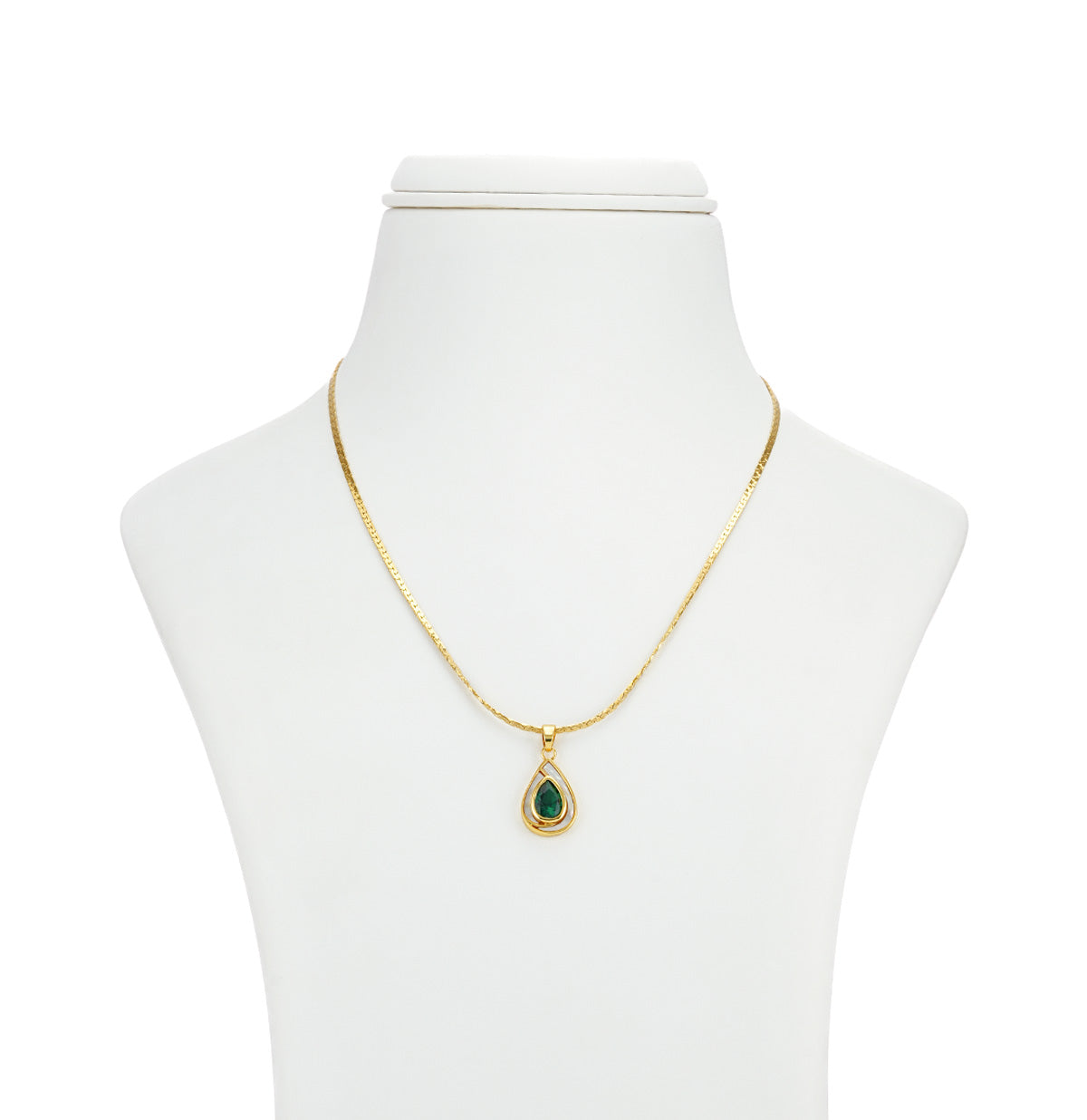 Marbled Green Stone Necklace Set