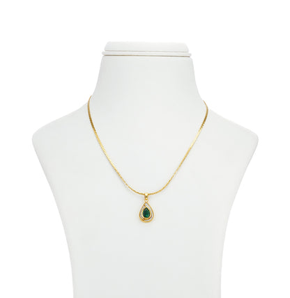 Marbled Green Stone Necklace Set