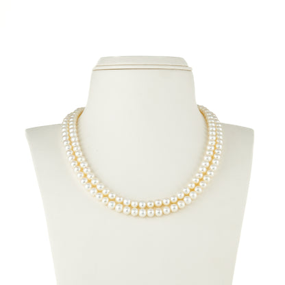 6.0-7.0mm White Round Freshwater Pearl Necklace - AAA Quality