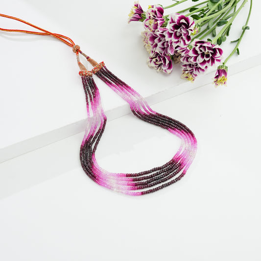Natural Ruby Shaded Mala