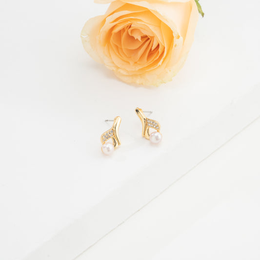 Subtle Pink Drop Pearl Earrings
