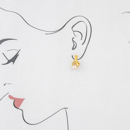 Subtle Pink Drop Pearl Earrings