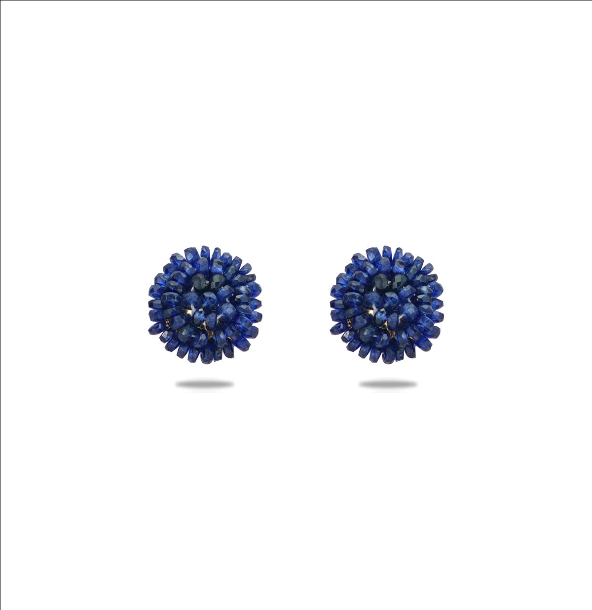 Real Blue Sapphire Stud Earrings