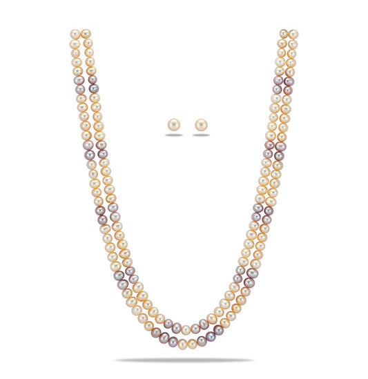 6.0-7.0mm Near Round Multicolor Freshwater Pearl Set - AA Quality
