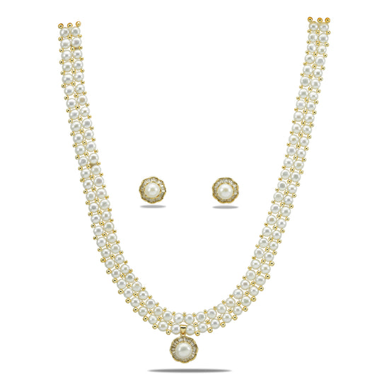 Precious Fancy Button Freshwater Pearl Necklace Set