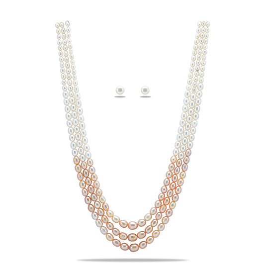 Grading Multicolor Drop Freshwater Pearl Necklace Set - AA Quality
