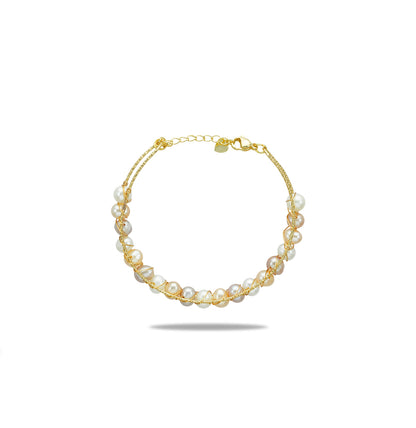 Classic Near Round Multicolor Pearl Bracelet