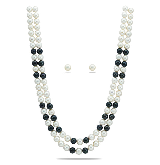 Grading Near Round Multicolor Freshwater Pearl Necklace Set - A Quality