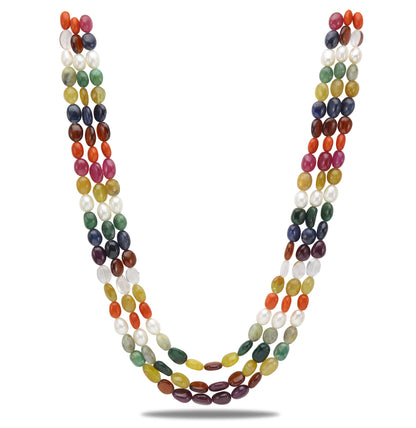 Natural Navaratan Beads Necklace