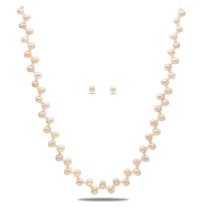6.0-7.0mm Multicolor Fancy Freshwater Pearl Necklace Set - AA Quality