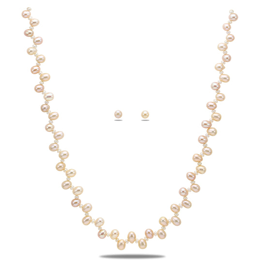 6.0-7.0mm Multicolor Fancy Freshwater Pearl Necklace Set - AA Quality