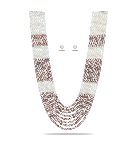 3.0-4.0mm Button Multicolor Freshwater Pearl Necklace Set - AA Quality