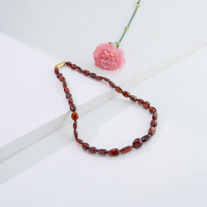Natural Garnet Beads & Gomed Beads Necklace