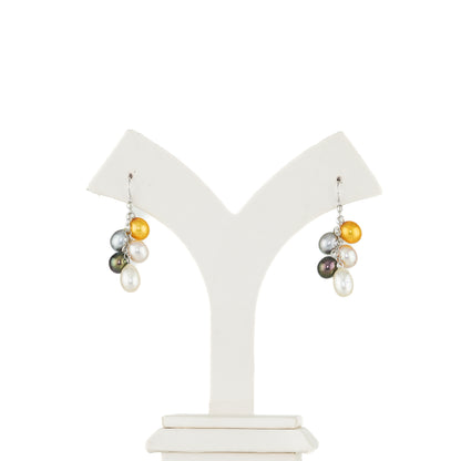 Adorable Drop Multicolor Freshwater Pearl Hanging Earrings