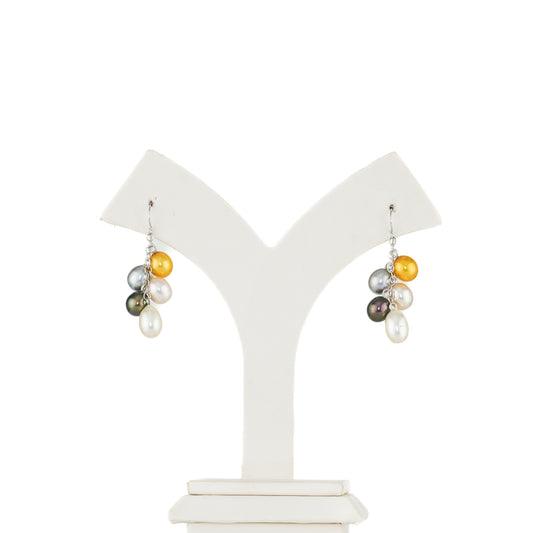 Adorable Drop Multicolor Freshwater Pearl Hanging Earrings