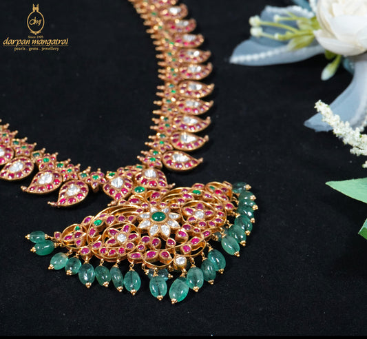 Vintage Ruby And Emerald Mango Necklace