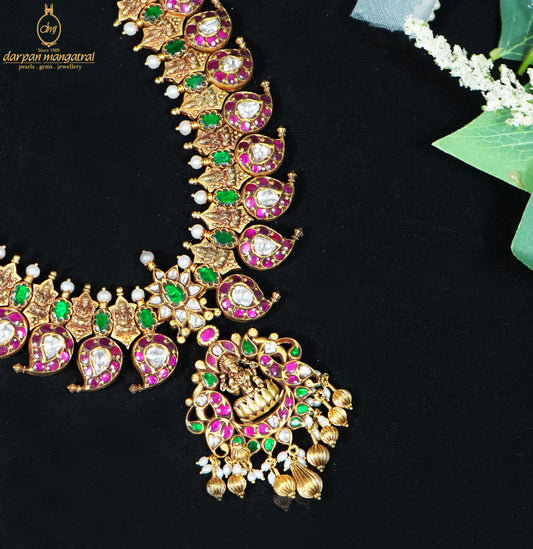 laxmi Devi Gold Antique Necklace