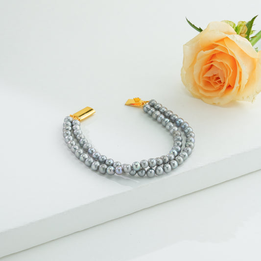 Adorable Round Grey  Pearl Bracelets