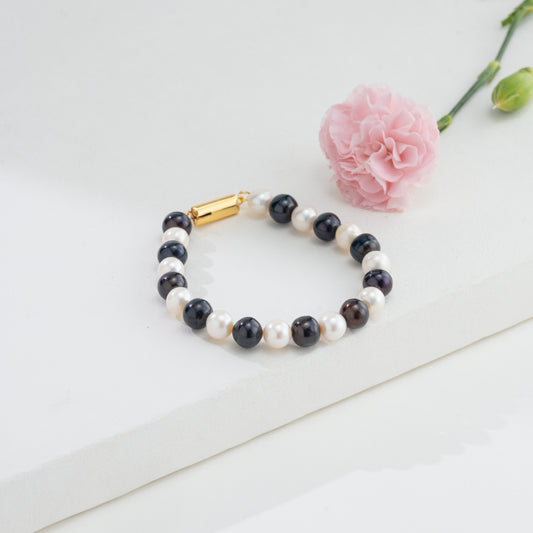 Multicolor Near Round Freshwater Pearl Bracelet