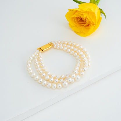 Grading Round White Pearl Bracelet