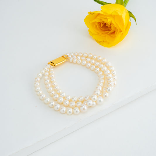 Grading Round White Pearl Bracelet