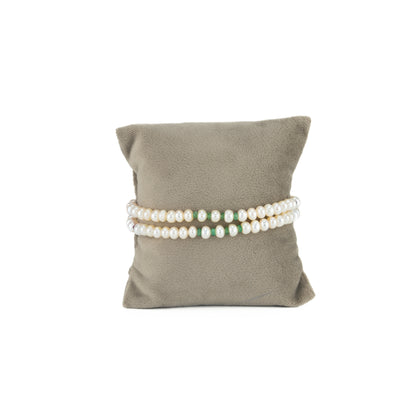 Natural Ruby Emerald Blue Sapphire Pearl Bracelet
