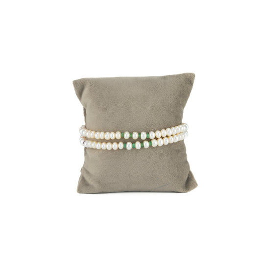Natural Ruby Emerald Blue Sapphire Pearl Bracelet