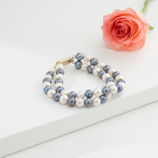 Multicolor Near Round Freshwater Pearl Bracelet