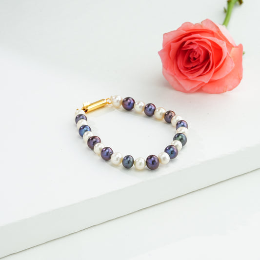 Multicolor Near Round Freshwater Pearl Bracelet