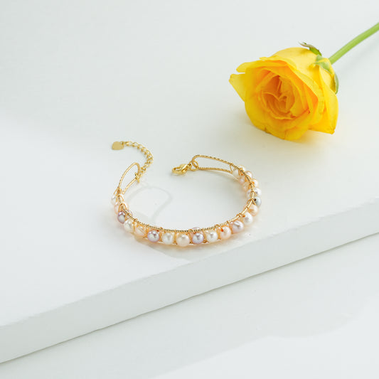 Classic Near Round Multicolor Pearl Bracelet
