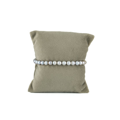 Grey Near Round Freshwater Pearl Bracelet