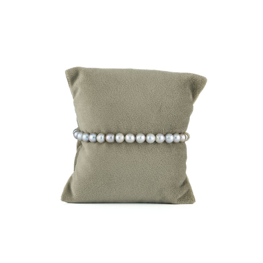 Grey Near Round Freshwater Pearl Bracelet