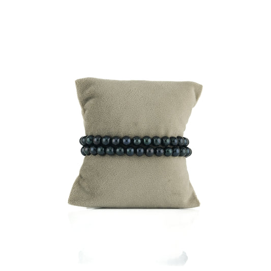 Black Near Round Freshwater Pearl Bracelet