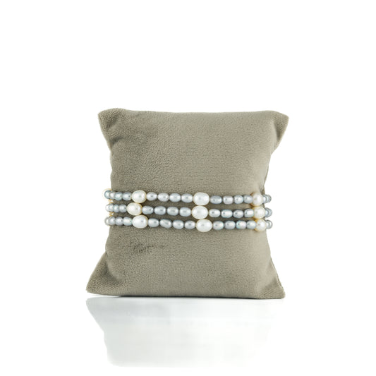 Grey Multicolor Drop Freshwater Pearl Bracelet