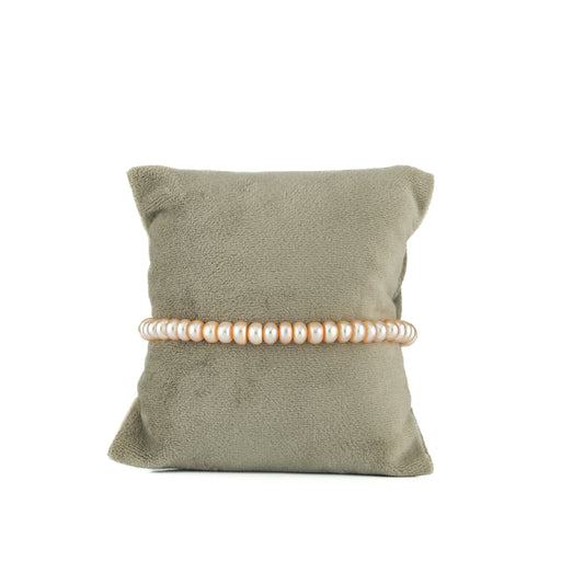 Pink Button Freshwater Pearl Bracelet