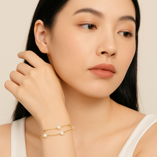 Beautiful White Round Pearl Bracelet