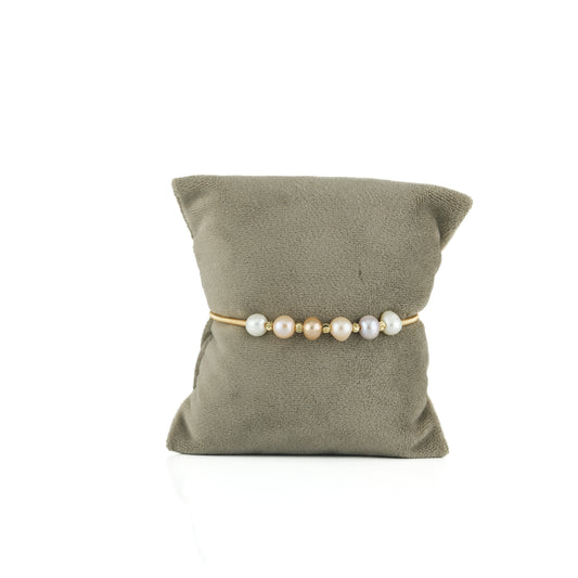 Sparkly Multicolor Near Round Freshwater Pearl Bracelet