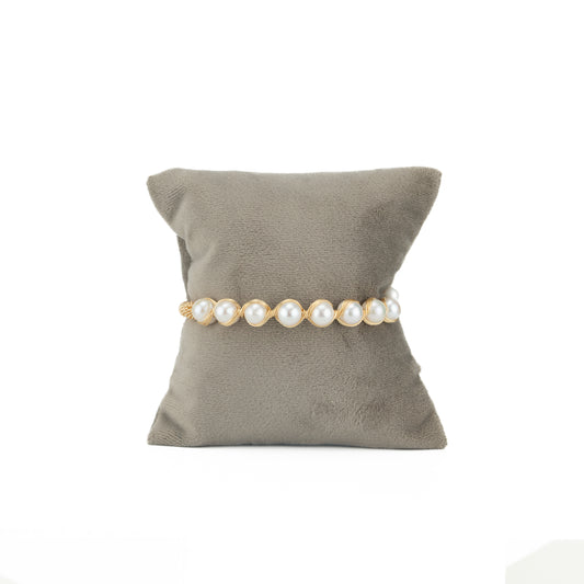 Edgy Near Round Freshwater Pearl Bracelet