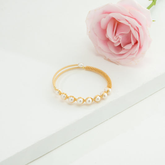 Edgy Near Round Freshwater Pearl Bracelet