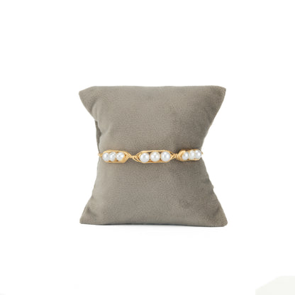 Reflective Near Round Freshwater Pearl Bracelet