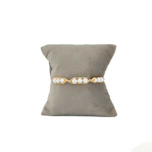 Reflective Near Round Freshwater Pearl Bracelet