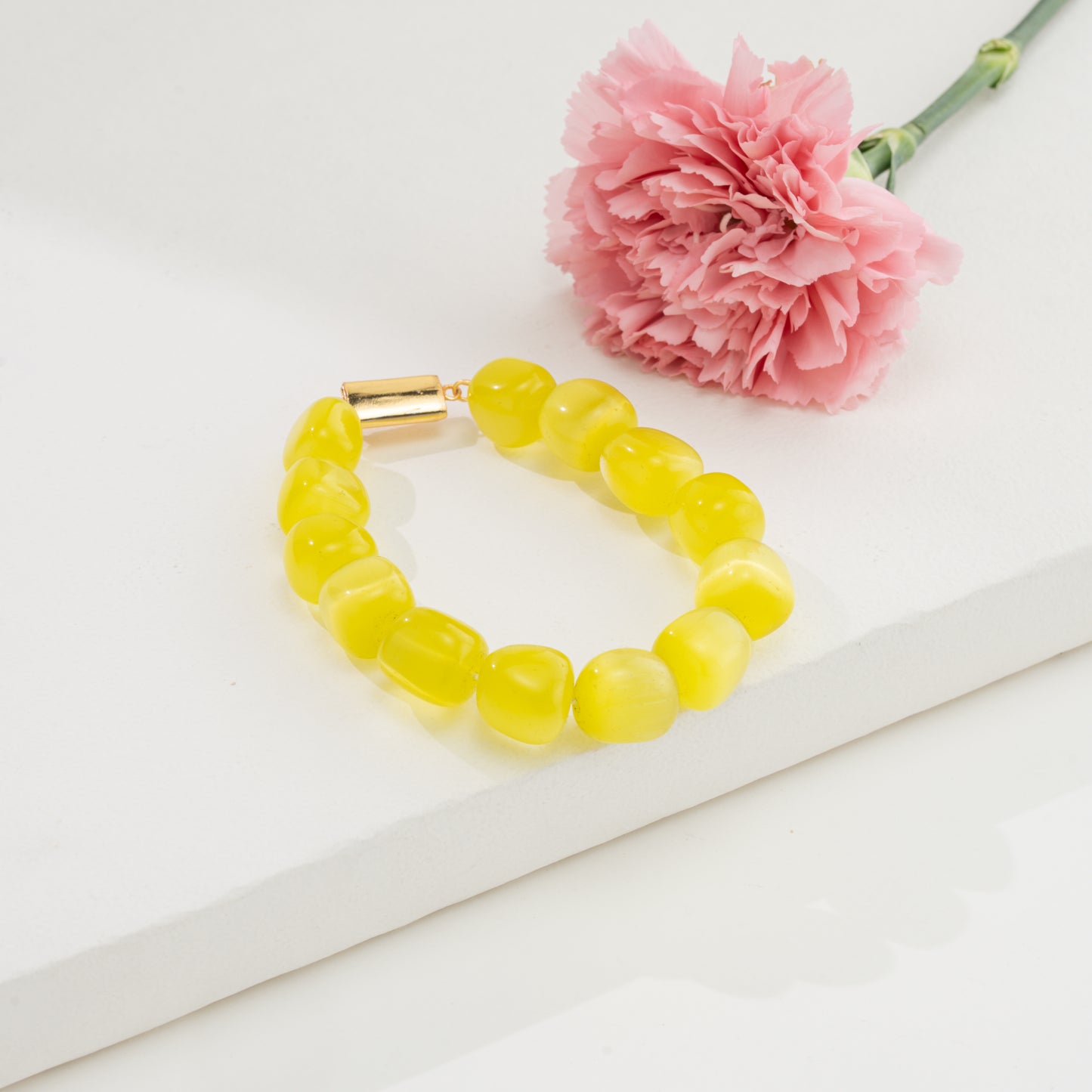 Yellow Semi Precious Beads Bracelet