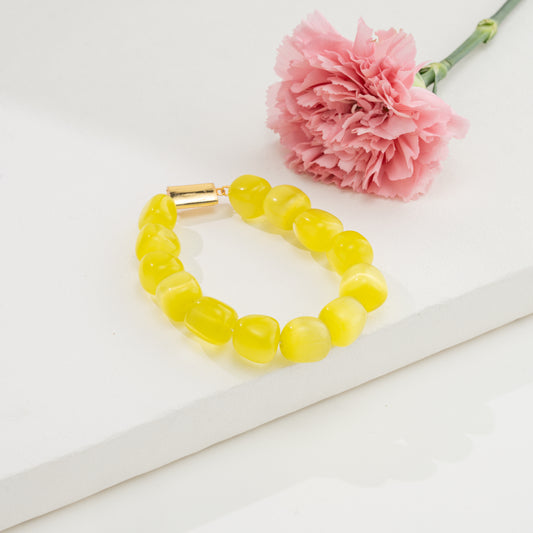 Yellow Semi Precious Beads Bracelet