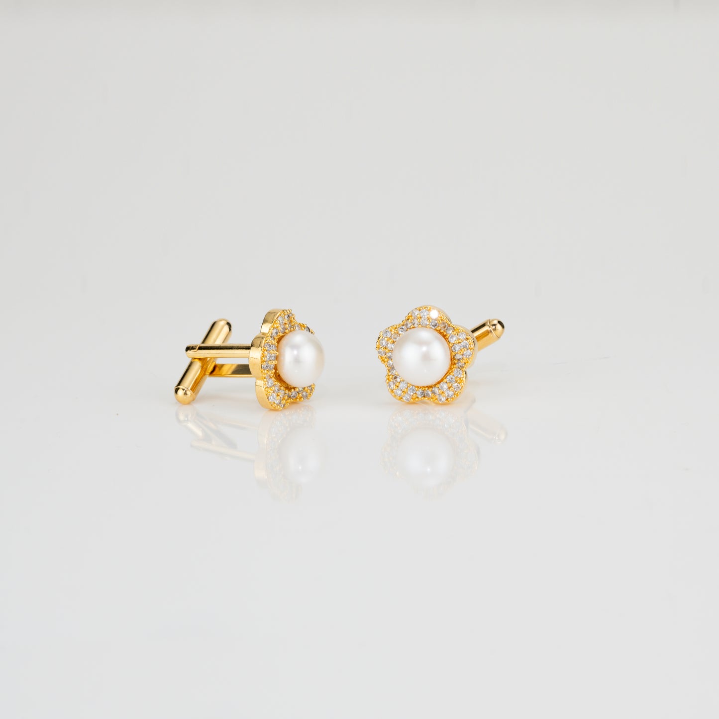 Classy White Stone Freshwater Pearl Cufflinks