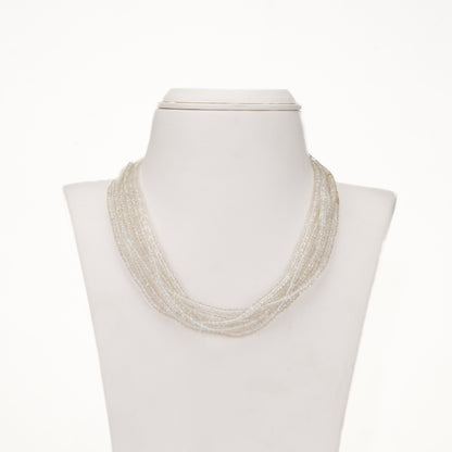 Classic White Semi Precious Beads Necklace